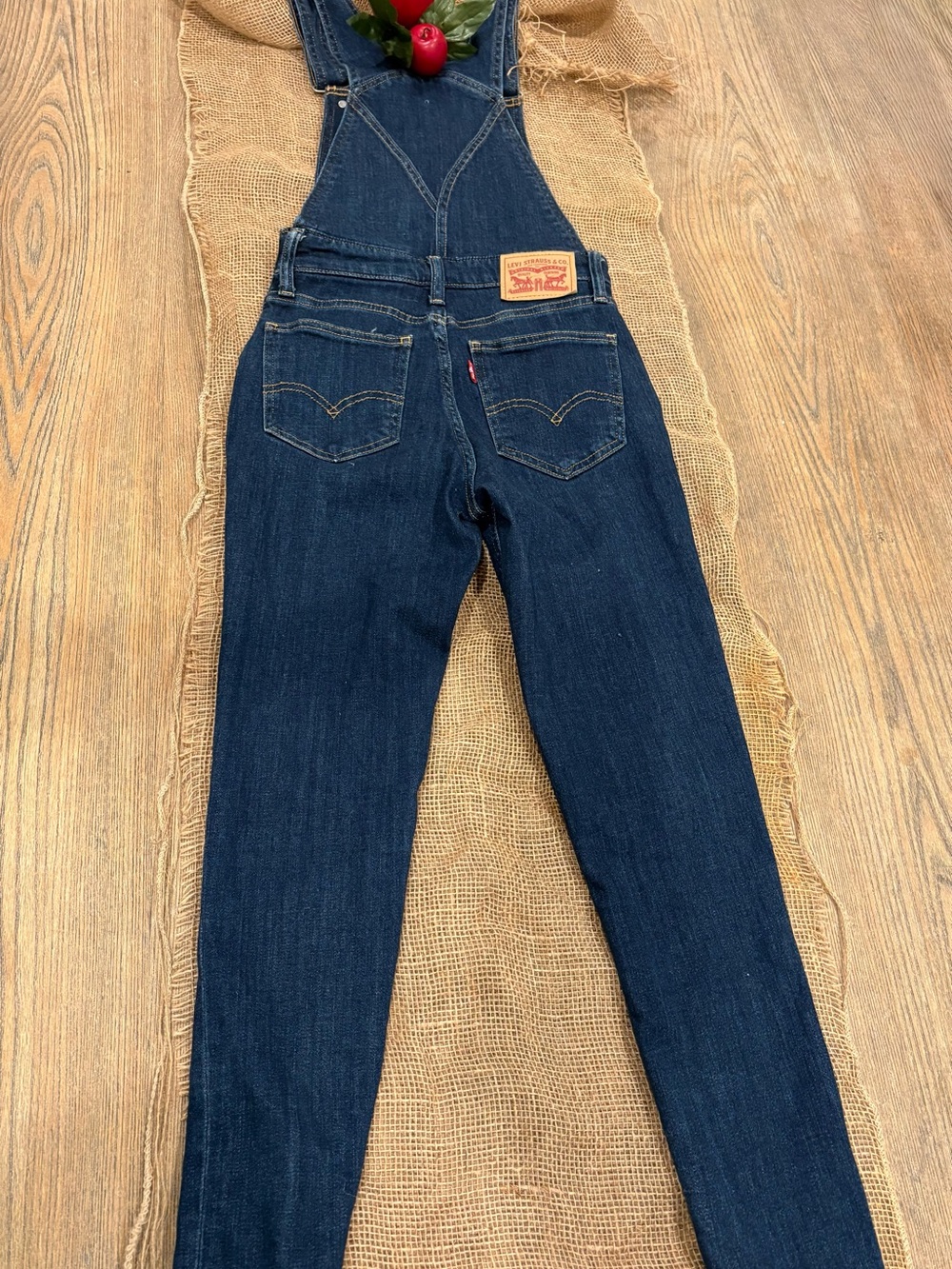 Levi’s Dark Wash Skinny Denim Overalls Adjustable Straps